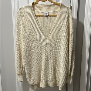 Cabi Ivory V-Neck Sweater